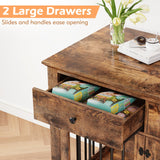 Dog Crate Furniture, 44 Inch Wooden Dog Kennel Furniture Indoor with 2 Storage Drawers, Heavy Duty Large Dogs Crate Furniture, Cage & House Furniture for Small Medium Large Dogs, Brown VENDORZ