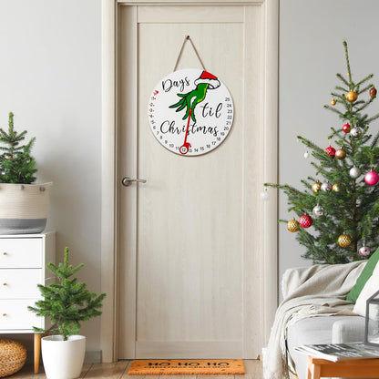 Christmas Decorations, 2024 Christmas Countdown Advent Calendar, Days Till Christmas Wooden Hanging Sign with Stand for Door, Wall, Table - Holiday Decorations Indoor Home Xmas Decor