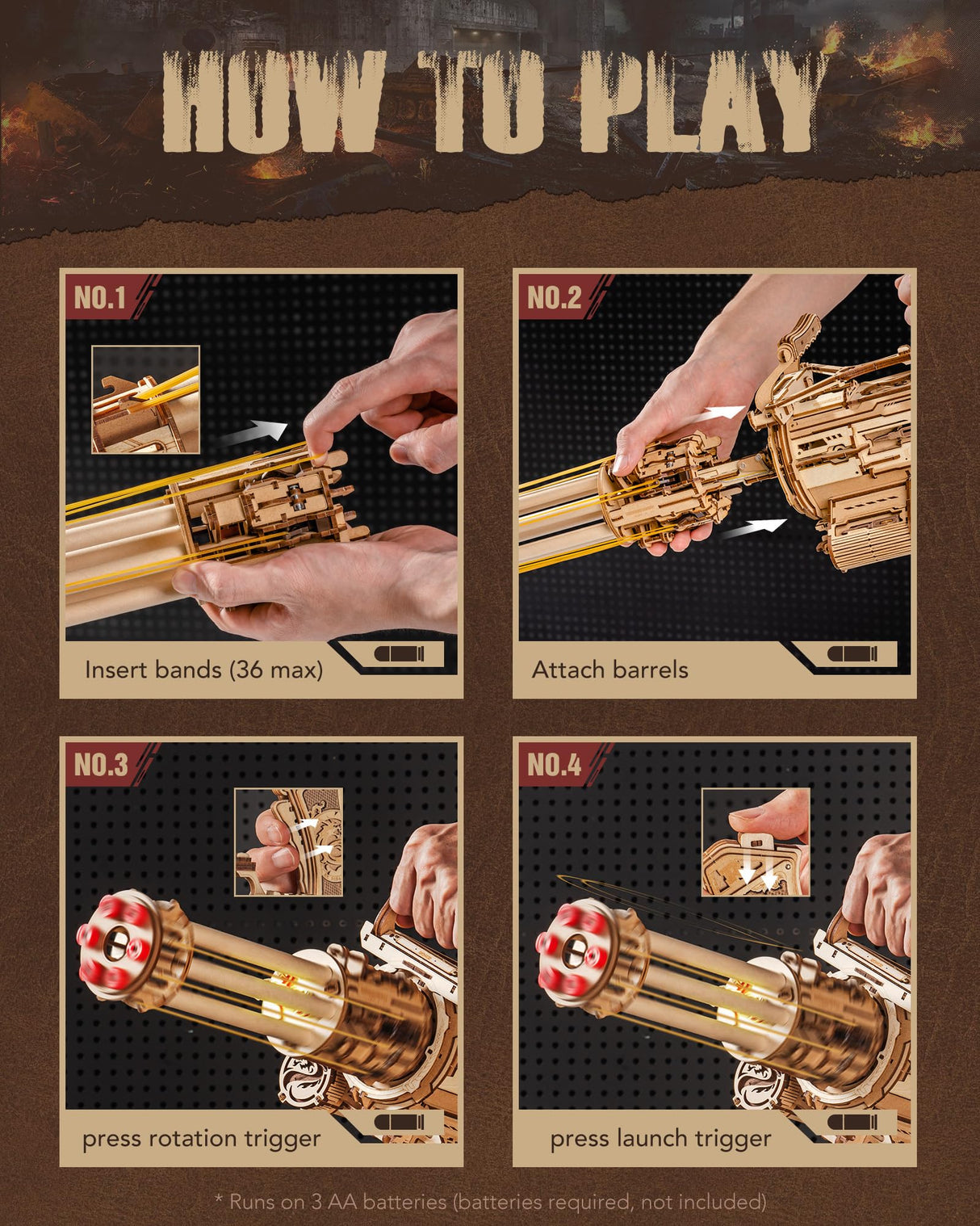 ROKR 3D Wooden Puzzles for Adults,Rotating-Barrel Machine,412 Piece 3D Puzzles,Gift for Adults and Teens ROKR