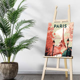 Auremi Paris Paint by Number Kits with Framed, DIY Tower Paint by Number Canvas for Adults, Easy Acrylic in Canvas with Brushes for Decor 20x30cm Auremi