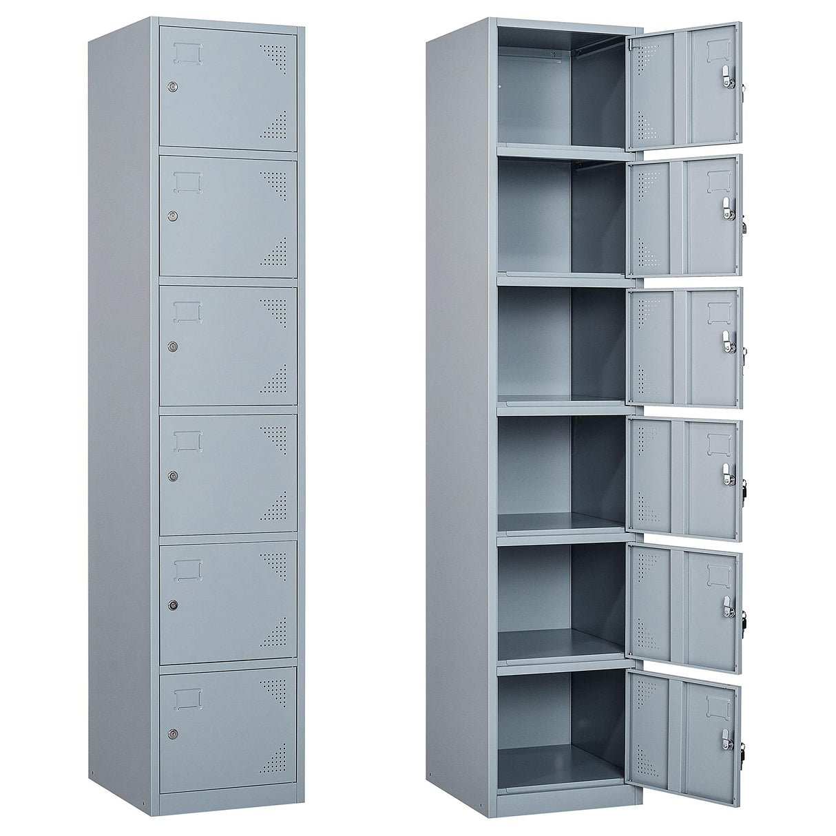 SISESOL Metal Locker Storage Cabinet with Doors and Shelves Metal Lockers with 6 Doors,71" Lockable Small Locker Storage Cabinet for SISESOL