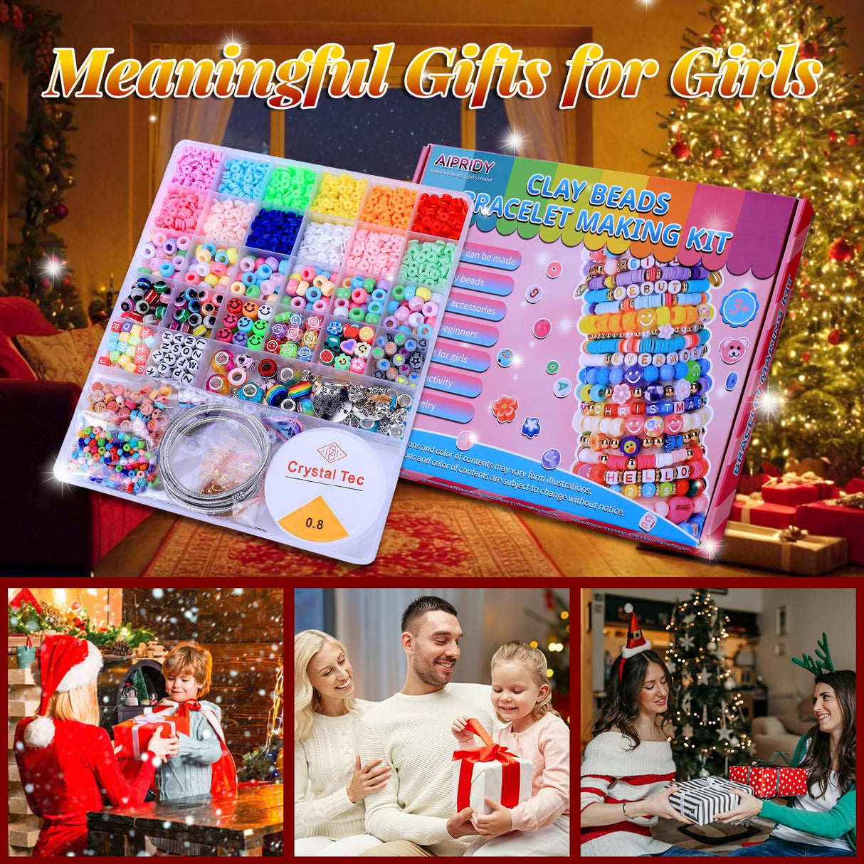 AIPRIDY 3600 Pcs Girls Toys Bracelet Making Kit, Unicorn/Mermaid Jewelry Activity, Flat College Style Beading for Friendship Jewelry Making, DIY Crafts for 4-12 Girls Birthday Christmas Gifts(Aqua) AIPRIDY