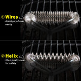 GRILLART Grill Brush [Helix + Wire] Combined BBQ Brush - Safe & Efficient Grill Cleaning Brush - 18" Grill Cleaner Brush Scrubber for Gas/Porcelain/Charbroil Grates – BBQ Accessories Gifts for Men/Dad GRILLART