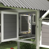 PawHut Chicken Coop with Run, Large Wooden Chicken House with 2 Nesting Boxes, 2 Roosting Bars, Ramp & Tray, Hen House Poultry Cage for 6-8 Chickens, 69" W x 84" x 59" PawHut