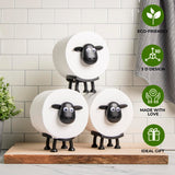 VELENTI Sheep Toilet Roll Holder - Funny Toilet Paper Holder Free Standing Bathroom Set - 3D Printed Black Sheep Loo Roll Holder - Hilarious Tissue Paper Roll Storage - Cute Bathroom Decor - Set of 3 VELENTI