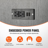 VEVOR Aquarium Stand, 20 Gallon Fish Tank Stand, 25.6 x 16.5 x 31.9 in Steel and MDF Turtle Tank Stand, 167.6 lbs Load Capacity, Reptile Tank Stand with Storage Cabinet and Embedded Power Panel, Black VEVOR