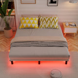 Awesofurni Queen Bed Frame with Smart LED Lights, 7 Inch Basics Metal Bed Frame, Heavy Duty 9-Leg Base for Box Spring and Mattress, Noise-Free, Easy Assembly, Black Awesofurni