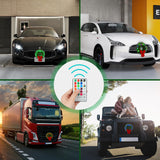 moveland RGB LED Christmas Car Wreath - 16 Colors Changeable Car Artificial Wreath with Remote Control - 12V Plug-in Wreath Lighting with Red Bow - Christmas Car Decoration moveland