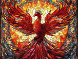 QACEYID Phoenix Bird Diamond Art Painting Full Round Drill Embroidery Kit Cross Stitch Diamond Dots Kit Paint of Rhinestones for Set Wall Decor 12x16Inch QACEYID