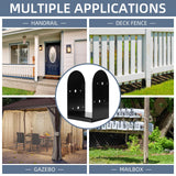Rasugarlary 4"x 4" Post Base, 4Pcs Post Anchor Base (Internal 3.5 x 3.5") Adjustable 201 Steel Post Bracket for Wood Post Pavilion Deck Porch Handrail Railing Support Decorate Rasugarlary