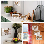 Jetec 3 Pieces Farmhouse Kitchen Signs Cow Rooster and Pig Decors 7.9 x 5.9 Inch Rustic Wooden Signs Country Wall Decorations for Kitchen Wall Decor and Home Decor (Cute Style) Jetec