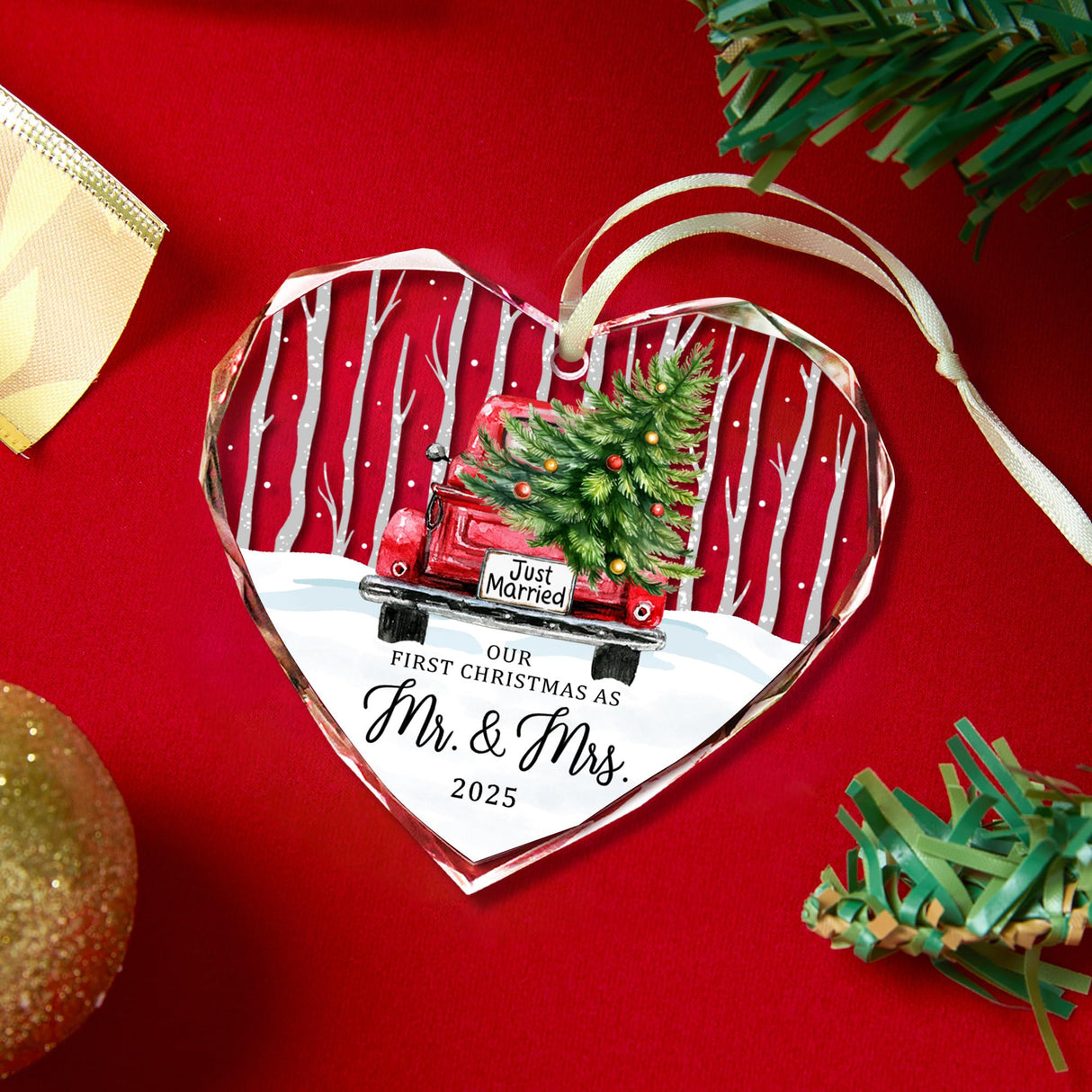 Wedding Gifts,First Christmas Married Ornament 2025,Our First Christmas As Mr and Mrs Christmas Ornament Bridal Shower Gift THDZS