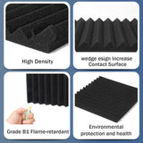 100 Pack Acoustic Foam Panels Premium Sound Proof Foam Panels Black Soundproof Wall Panels High Density Acoustic Panels Sound Absorbing for Studio Office Home, 12 x 12x 1Inch shipxinfuren