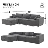 Modern Free Combination Sectional Sofa, Modular 4-Seat Couch Set, Floor Sleeper Bed, Wrinkle-Resistant, Gray Merax