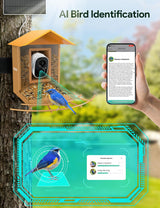 Osoeri Bird Feeder with Camera, Smart Bird Feeder Camera with 1080P HD AI Identify, Metal Bird Feeder Auto Capture Bird Videos & Motion Detection, Ideal Gift for Bird Lovers Osoeri