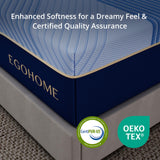 EGOHOME 14 Inch Queen Hybrid Mattress, Toxin-Free and Cooling Copper Gel Foam，a Fiberglass-Free fire Barrier, Medium Plush, CertiPUR-US Certified, 80''L x 60''W EGOHOME