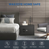 WASJOYE Security Home Safe Box - 1.0 Cu Ft Cabinet Safe Box with Digital Keypad Safety Key Lock, Fireproof Safe Box for Home Business Office Hotel Money Document Jewellery Passport Gun Storage WASJOYE