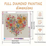 BYGFHLYW 5D Diamond Painting Kits for Adults, Heart Flower Diamond Art Kits for Adults Beginner, DIY Full Drill Diamond Dot Gem Painting for Home Wall Decor 13.78x13.78inch BYGFHLYW
