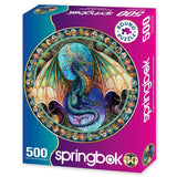 Springbok's Dragon Heart 500 Piece Round Jigsaw Puzzle for Adults - Unique Cust Pieces with Spectacular Dragon Image - Made in USA Springbok