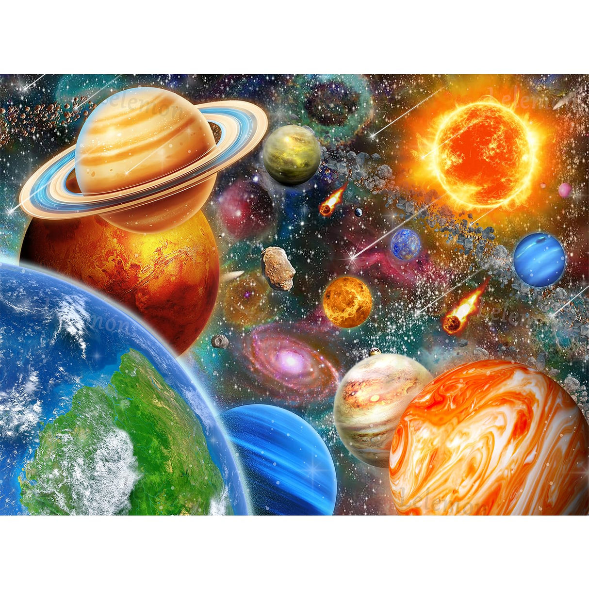 LELEMON Diamond Art Kits for Adults,Diamond Painting Kits for Adults,5d Diamond Painting Kit with Diamond Art Accessories for Home Wall Decor 12 x 16inch (Space) LELEMON