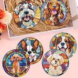 Zythron 8 PCS Dog Diamond Art Coasters Diamond Painting Coasters Kits with Holder Dog DIY Coaster for Beginners, Adults, Diamond Art Crafts Supplies 4x4 in Zythron