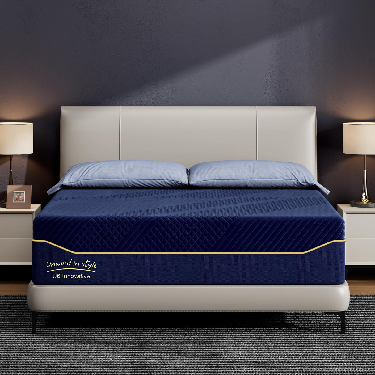 SDHYL Memory Foam Mattress Full Size, 14 Inch Gel Infused Mattress Mid Firm for All Sleeper, Bed in a Box CertiPUR-US Certified & Fiberglass Free, Navy SDHYL