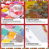 Christmas Diamond Painting Kits for Adults Red Truck Diamond Art Kits for Adults DIY 5D Diamond Painting Kits for Beginners Home Wall Decor 12x16inch Mandun