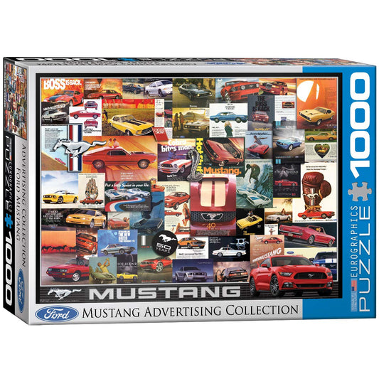 EuroGraphics Ford Mustang Vintage Ads Jigsaw Puzzle (1000 Piece) (6000-0748) , Blue