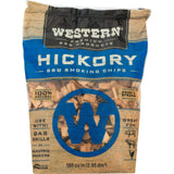 Western Premium BBQ 180 Cubic Inch Hickory Barbecue Flavorful Heat Treated Grilling Smoking Wood Chips for Charcoal Gas and Electric Grills (2 Pack) Western