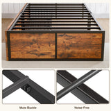 GAZHOME Twin Bed Frame with 2 XL Storage Drawers, Metal Platform Bed Frame with Footboard, 9 Strong Metal Slat Support/No Box Spring Needed/Easy Assembly/Space Saving Wood GAZHOME