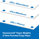 Hammermill Printer Paper, Fore Multipurpose 24 lb Copy Paper, 3 hole - 1 Ream (500 Sheets) - 96 Bright, Made in the USA, 101287 Hammermill