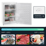 HOMCOM Upright Freezer, 3.0 Cubic Feet Compact Mini Freezer with Reversible Single Door and Adjustable Thermostat, Small freezer for Home, Dorm, Apartment, Home Office, White HOMCOM