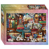 Crown Point Graphics Sunnyside Antiques Puzzle - 1000 Piece Jigsaw Puzzle - Antique Shop Jigsaw Puzzle with Vintage Hidden Objects - Made in USA Crown Point Graphics