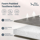 PHI VILLA 7 Piece Patio Dining Set for 6, 1 Large Metal Table and 6 Outdoor Dining Chairs with High Back and Padded Textilene, Outdoor Furniture Set for Garden, Yard PHI VILLA