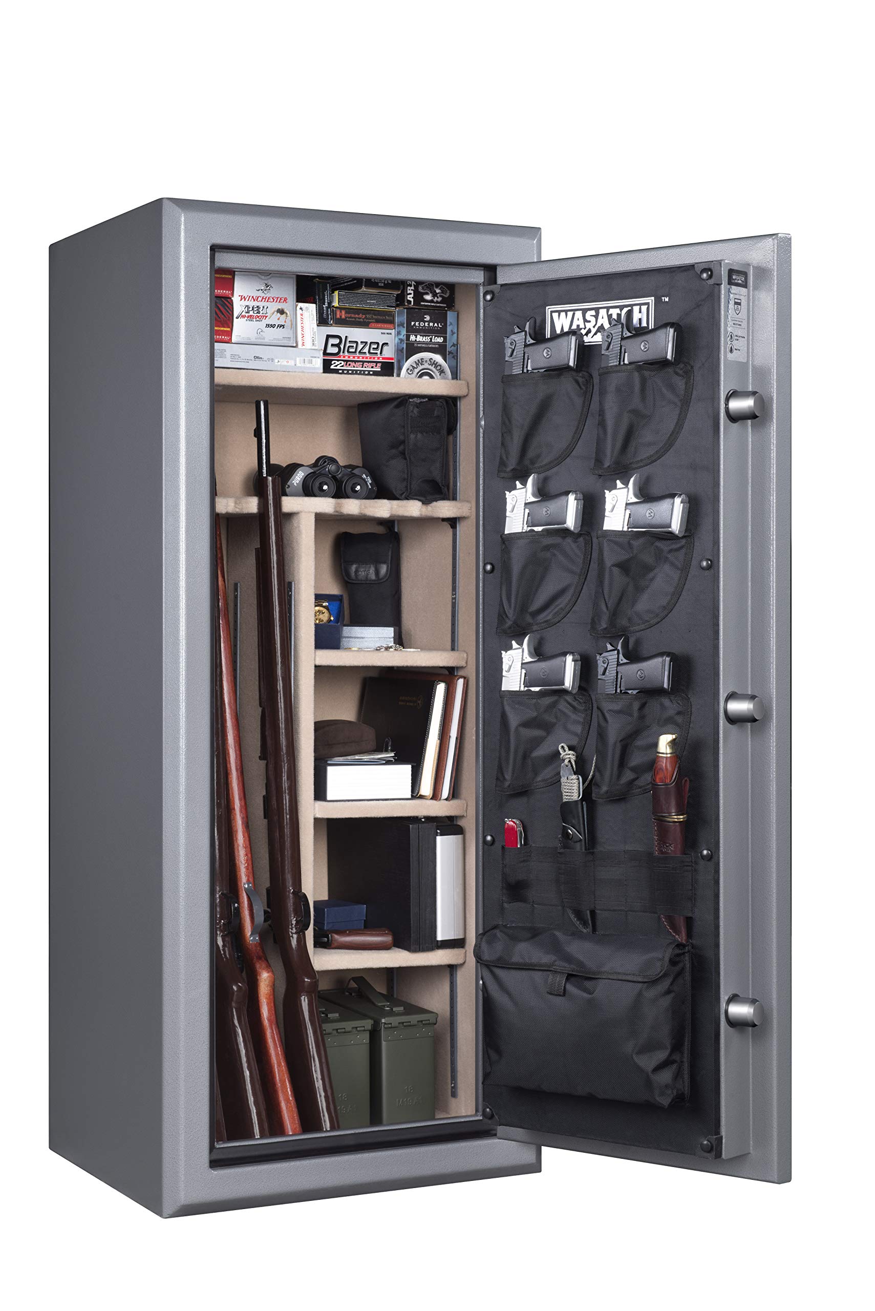 Wasatch 24-Gun Fireproof and Waterproof Safe with Electronic Lock, Gray (24EGW) - WoodArtSupply