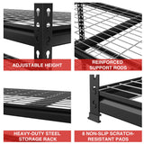 WORKPRO 5-Tier Metal Shelving Unit, 48”W x 24”D x 72”H, Heavy Duty Adjustable Garage Shelving, 4000 lbs Load Capacity (Total), Storage Rack for Garage, Basement, Warehouse, Workshop, 2 Pack WORKPRO