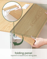 CHOEZON Kitchen Island Cart with Storage, Kitchen Island Table with Charging Station, Kitchen Island on Wheels, Kitchen Table with Cabinet, Expandable Tabletop, White and Natural MZD01UWNN1 CHOEZON