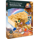 BBC Earth Excavate & Discover Gemstone Dig, Dig Up 9 Real Gemstones & Make Keychains, Rock Digging Excavation Kit, STEM Learning Kit, Kids Science Kit, Great 6 Year Old Boy Birthday Gift, Amazon Kids Horizon Group USA