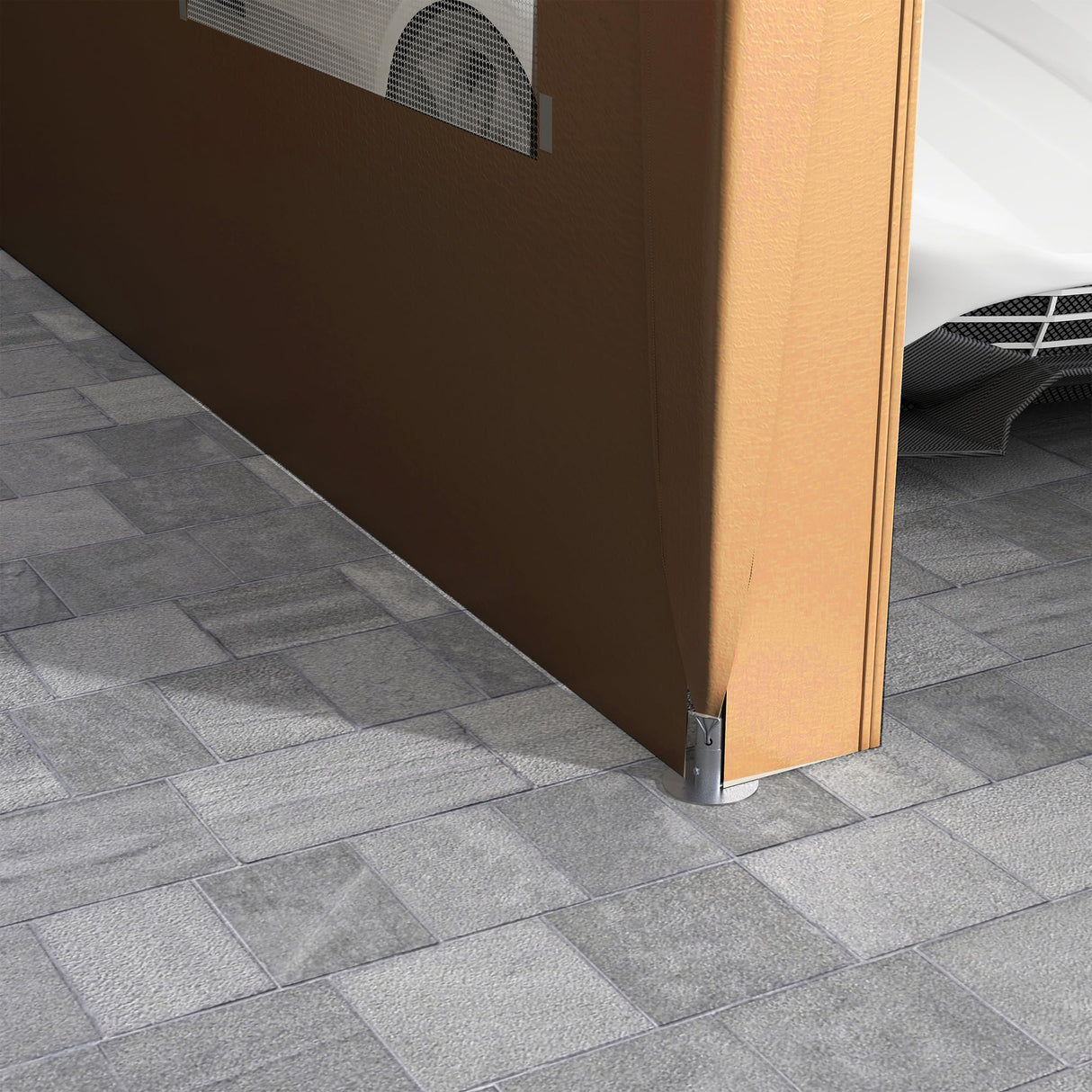 Outsunny Carport 10' x 20' Portable Garage, Heavy Duty Car Port Canopy with 2 Roll-up Doors & 4 Ventilated Windows for Car, Truck, Boat, Garden Tools, Tan Outsunny