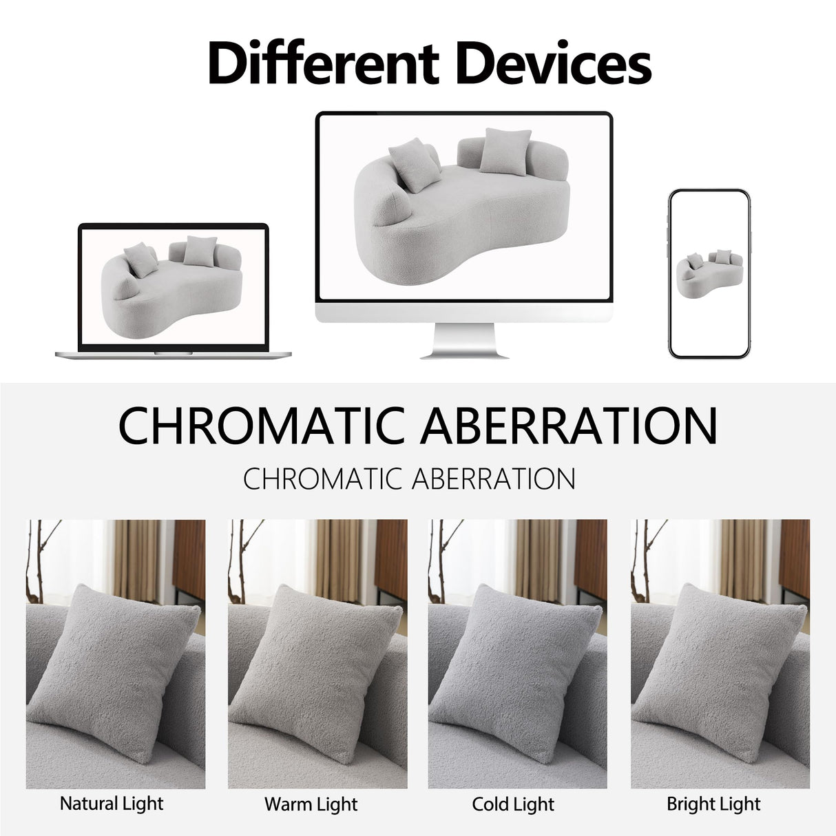 67”Curved Loveseat Sofa for Living Room, Deep Seat Love Seat Couch with 2 Throw Pillows, Modern Loveseat Adopt Teddy Fabric, Suitable Small Spaces The Cloud Loveseat, No Assembly Needed, Grey OmniLuxe