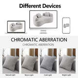 67”Curved Loveseat Sofa for Living Room, Deep Seat Love Seat Couch with 2 Throw Pillows, Modern Loveseat Adopt Teddy Fabric, Suitable Small Spaces The Cloud Loveseat, No Assembly Needed, Grey OmniLuxe