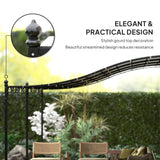 Outsunny 10' x 20' Outdoor Pergola Canopy, Wall-Mounted Metal Patio Canopy with Weather-Resistant Fabric and Drainage Holes for Backyard Garden Porch Beach, Cream White Outsunny