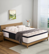 Konuzu Queen Mattress,12 Inch Queen Size Mattresses Memory Foam Hybrid White Mattress in a Box,with Provide Support and Improve Sleep Mattresses,Medium Firm Konuzu