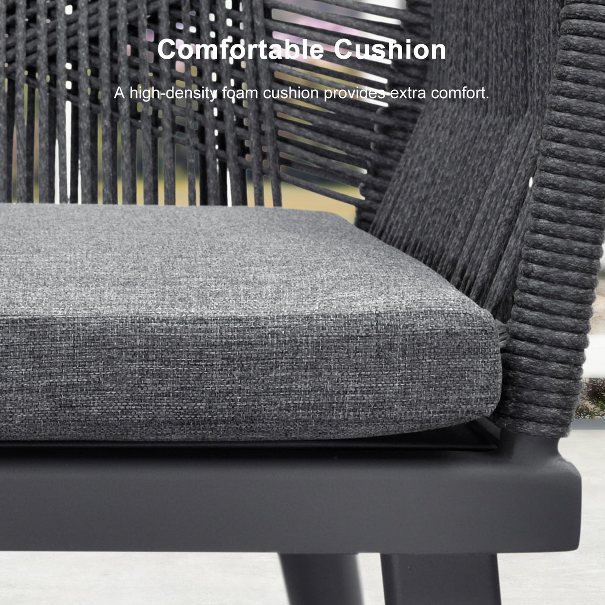 PURPLE LEAF 5 Pieces Outdoor Dining Set All-Weather PE Rattan Outdoor Patio Furniture Set with All Aluminum Frame Rectangular Table and Chairs Set for Lawn Garden Backyard Deck, Grey PURPLE LEAF