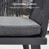 PURPLE LEAF 5 Pieces Outdoor Dining Set All-Weather PE Rattan Outdoor Patio Furniture Set with All Aluminum Frame Rectangular Table and Chairs Set for Lawn Garden Backyard Deck, Grey PURPLE LEAF