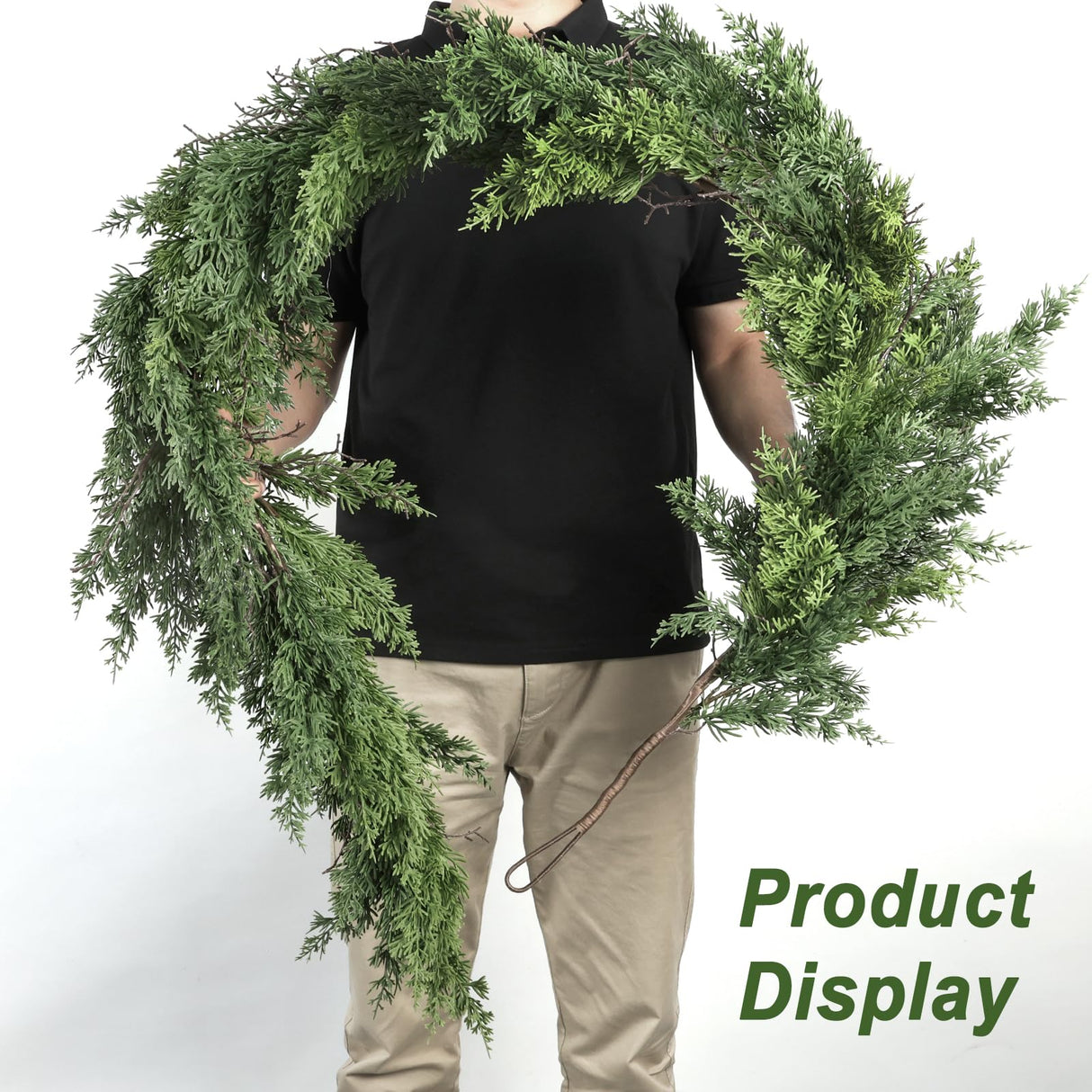 Artgar 6 Ft Christmas Garland - Cedar Garland - Cypress Garland - Real Touch Pine Garland - Garland Christmas Decorations for Home Dining Table Mantel Porch Winter Christmas Decor (Green) Artgar