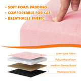 Zerbuger Cat Litter Box Enclosure Furniture for Odor Control, Hidden Cabinet Cats Litter Ottoman with Flip-Up Lid,Cat Litter Box Bench with Storage Space, Dog Proof (Pink, Large) Zerbuger