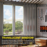 Grovellis 8x10 FT Outdoor Metal Storage Shed, Single Door, 1 Clear Window, Tool Shed for Garden, Patio, Backyard Nightblue Grovellis