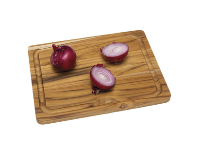 Lipper International 7215 Teak Wood Edge Grain Kitchen Cutting and Serving Board, Small, 12" x 9" x 5/8"