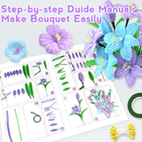 ZEIZHUBN 300 Pieces Pipe Cleaners, Pipe Cleaners Flower Bouquet Kit, Flower Making Kit with Floral Wires Tape, Art and Craft Supplies Projects DIY Decoration Holiday Party Birthday Gifts ZEIZHUBN